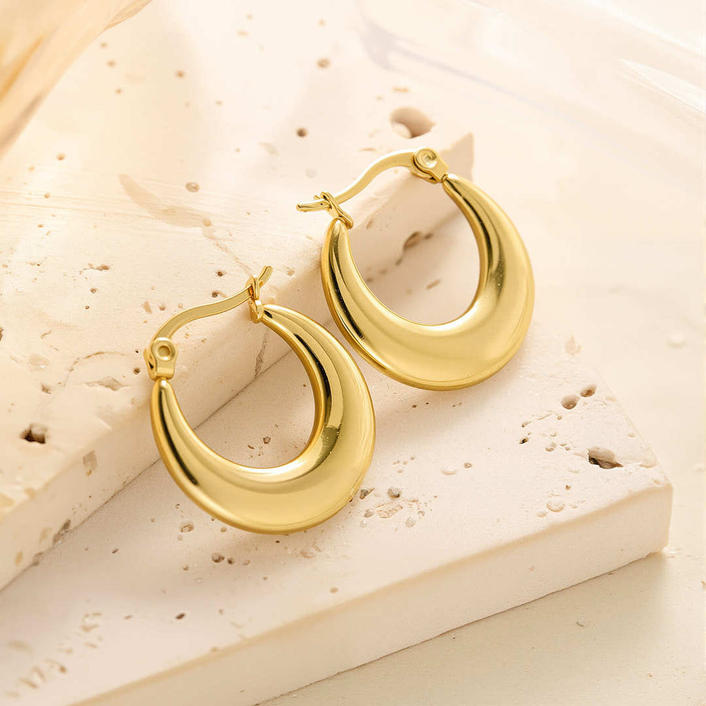 Titanium and steel ear stud for earrings