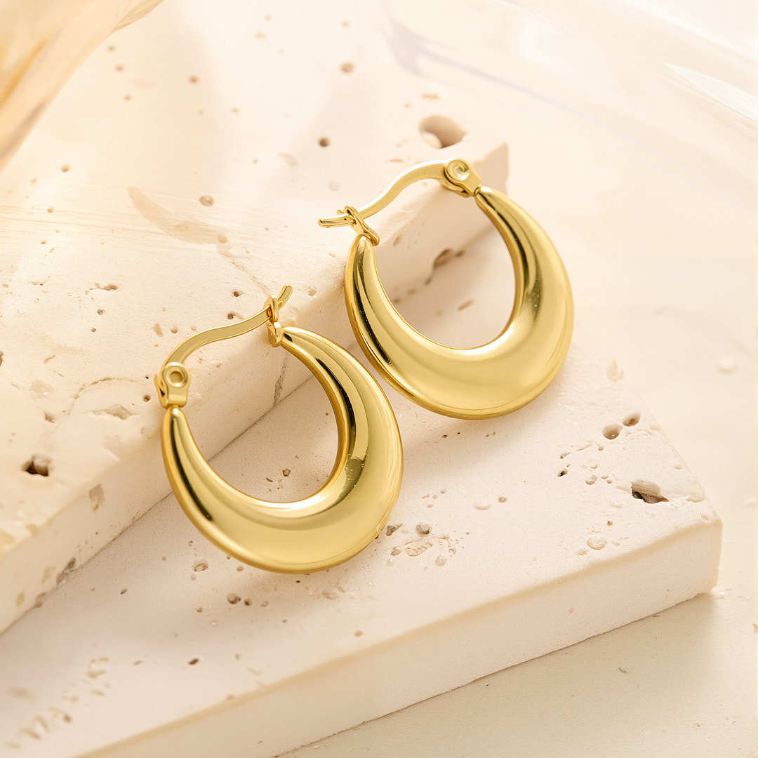 Titanium and steel ear stud for earrings