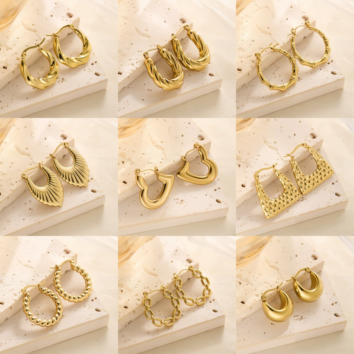 Titanium and steel ear stud for earrings