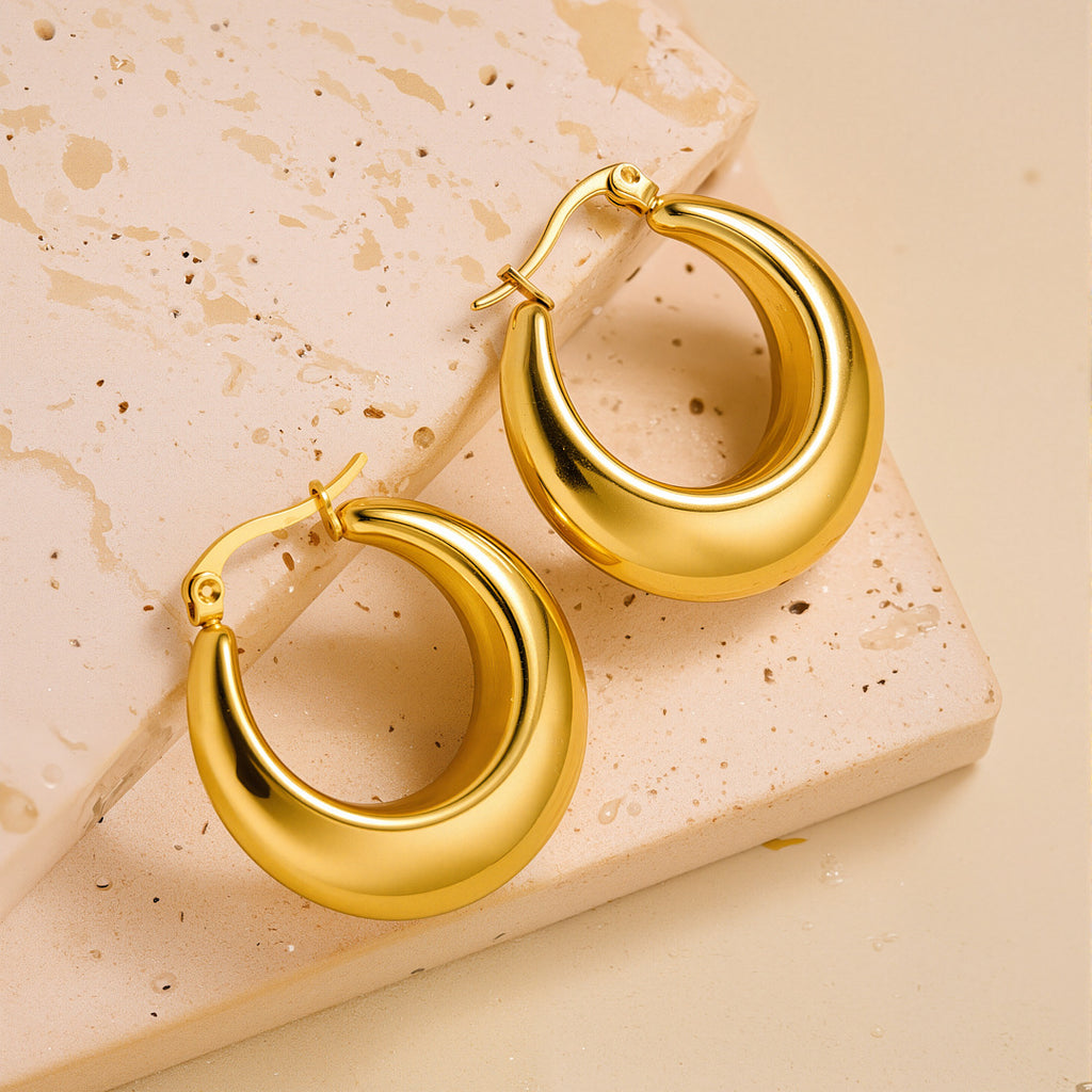 Titanium and steel ear stud for earrings