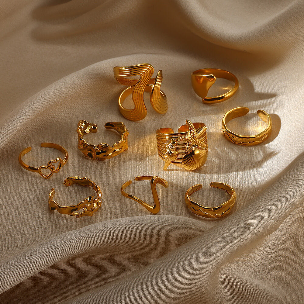 Geometric Snake Open Adjustable Ring