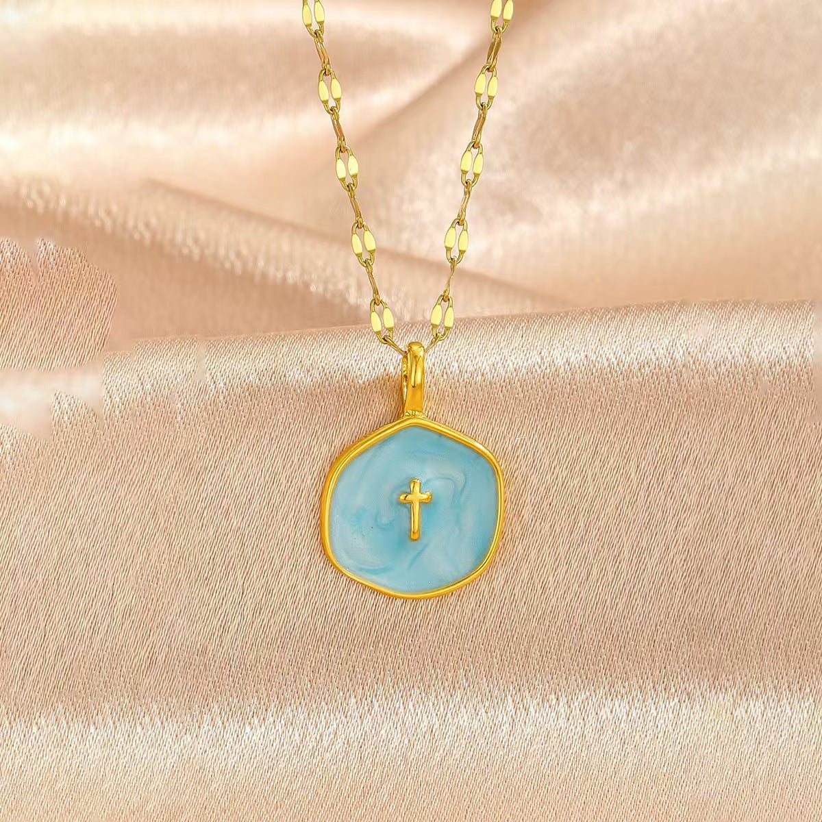 Octagonal Cross Pendant Necklace