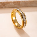 Rotatable Square Diamond Stainless Steel Ring