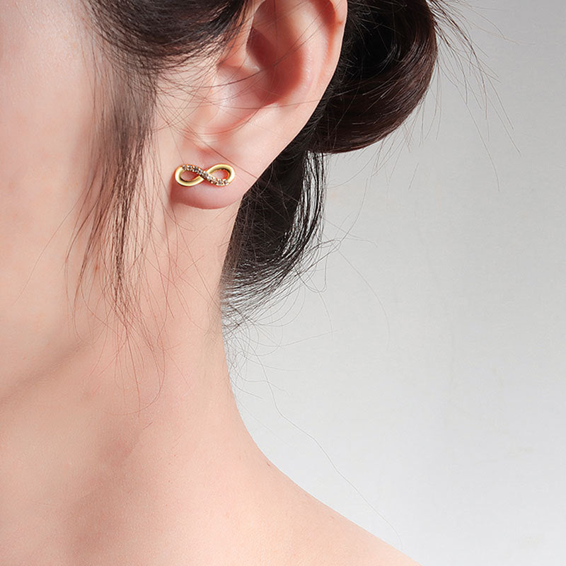 Clavicle Chain Bracelet Zircon 8-shaped Earrings Jewelry
