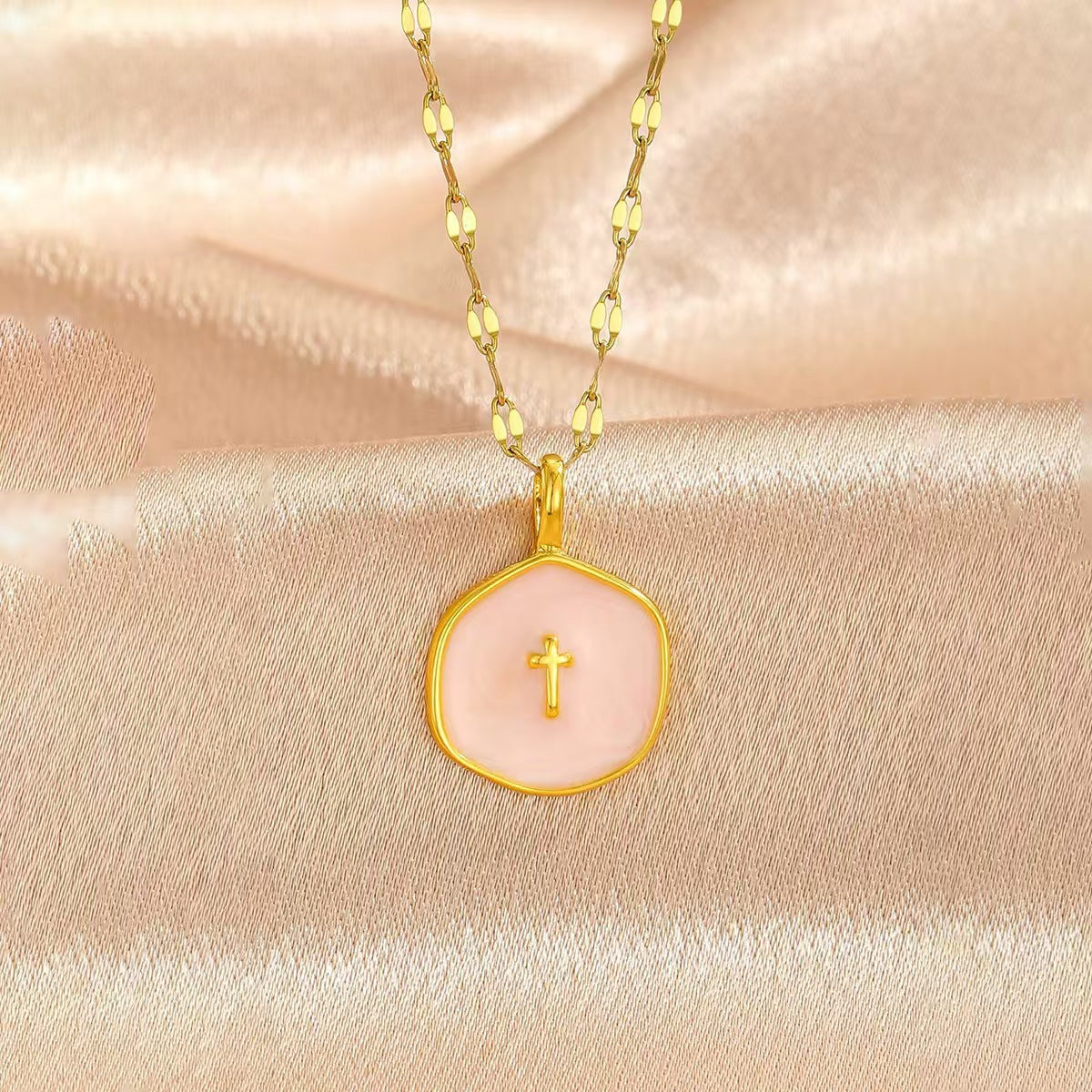 Octagonal Cross Pendant Necklace