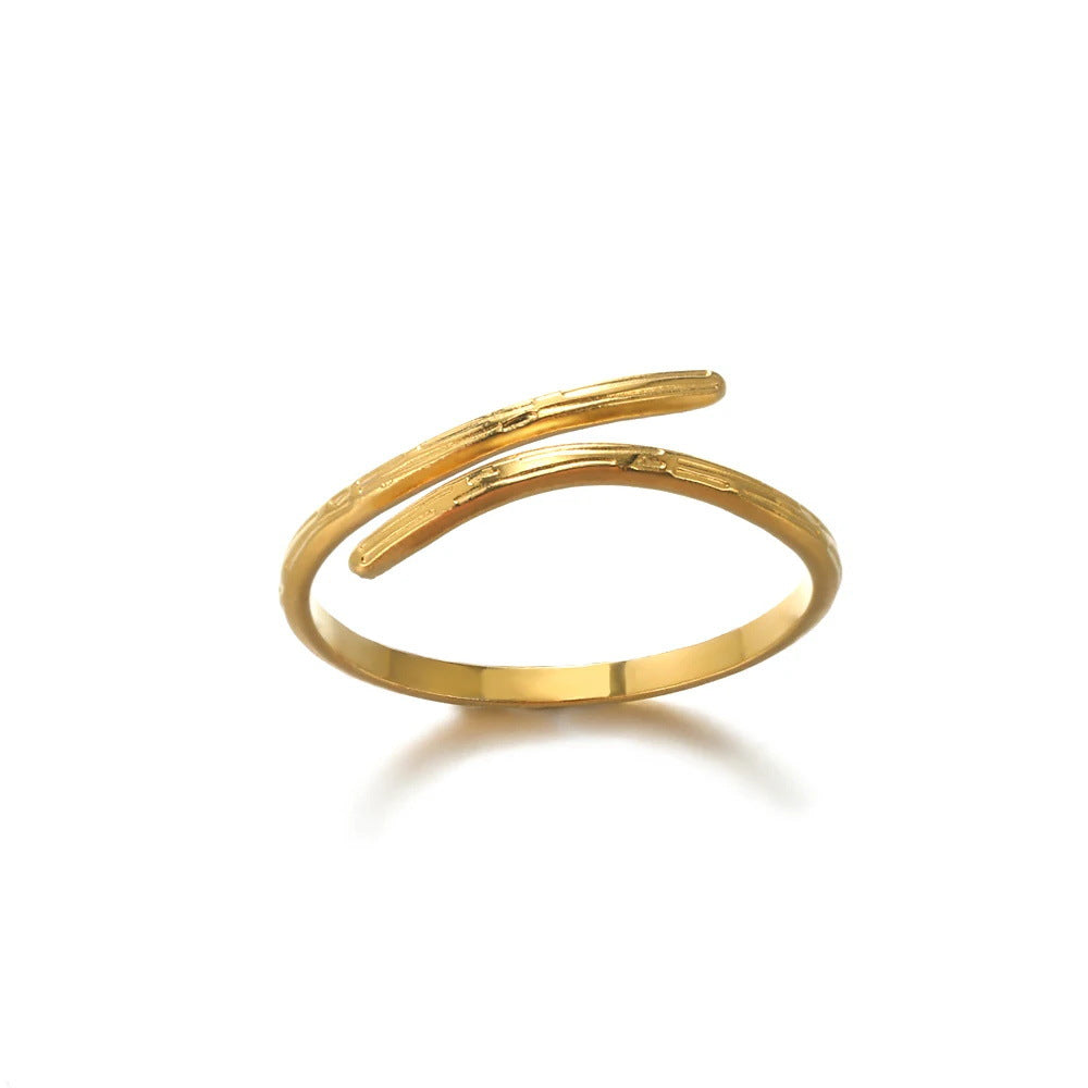 Geometric Snake Open Adjustable Ring