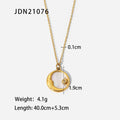 Stainless Steel Inlaid with Diamonds Vintage Mother-Of-Pearl Jewelry Classic Fashion Cross-Border