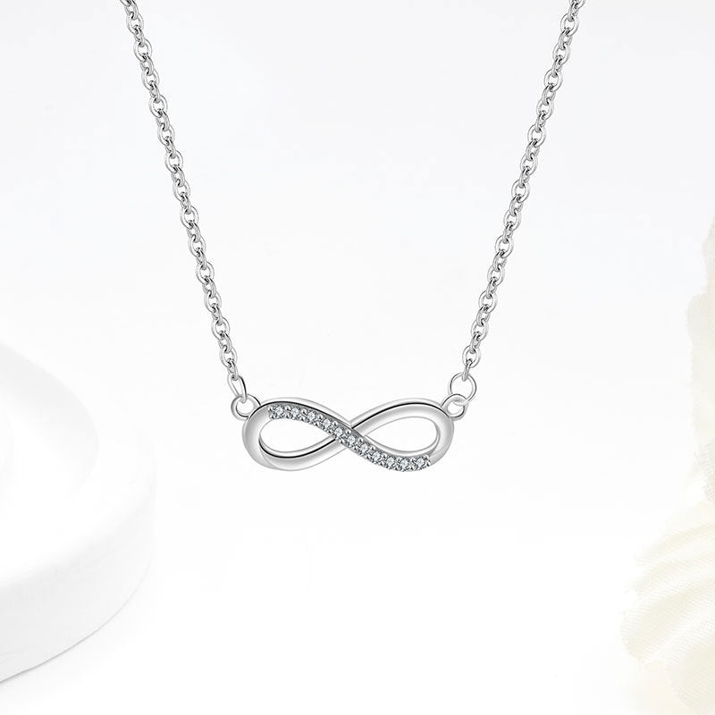 Clavicle Chain Bracelet Zircon 8-shaped Earrings Jewelry