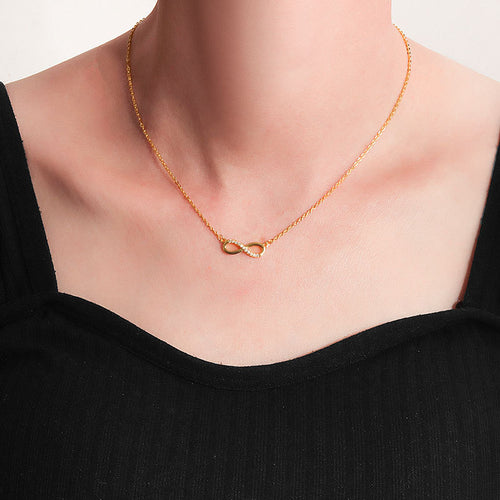 Clavicle Chain Bracelet Zircon 8-shaped Earrings Jewelry