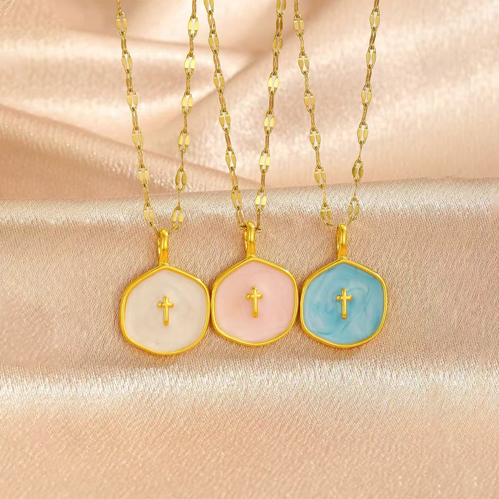 Octagonal Cross Pendant Necklace