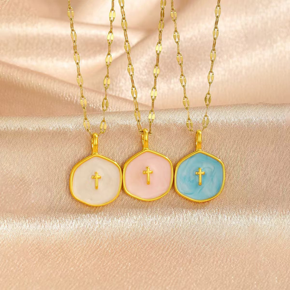 Octagonal Cross Pendant Necklace