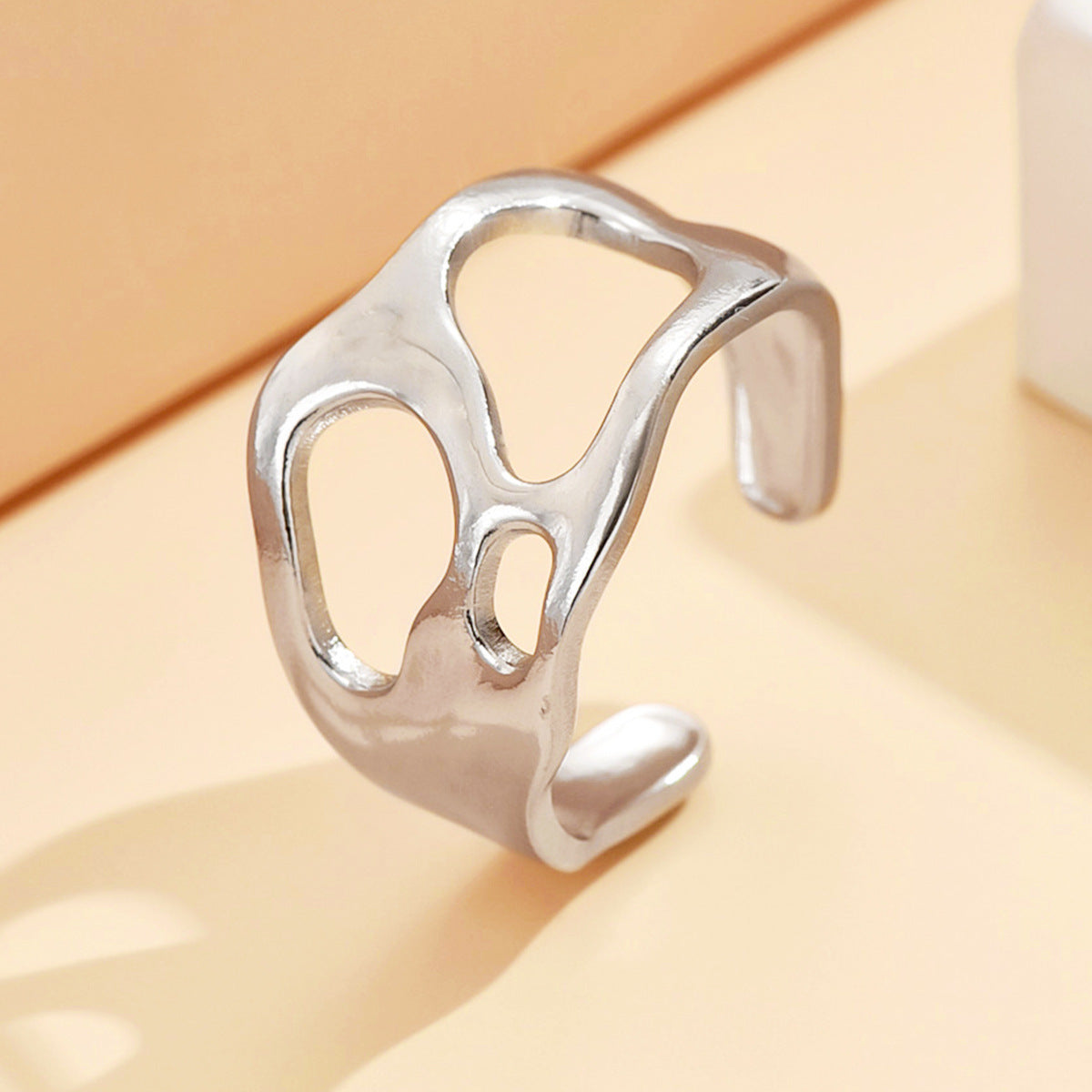Baroque Adjustable Stainless Steel Ring