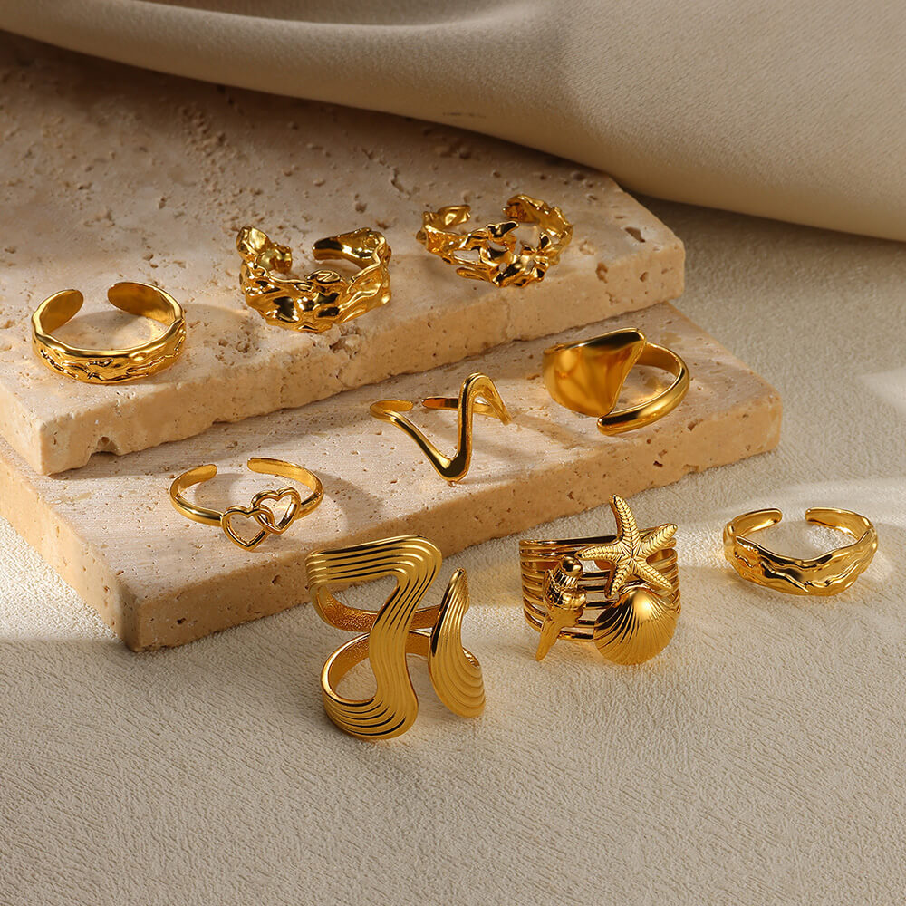 Geometric Snake Open Adjustable Ring