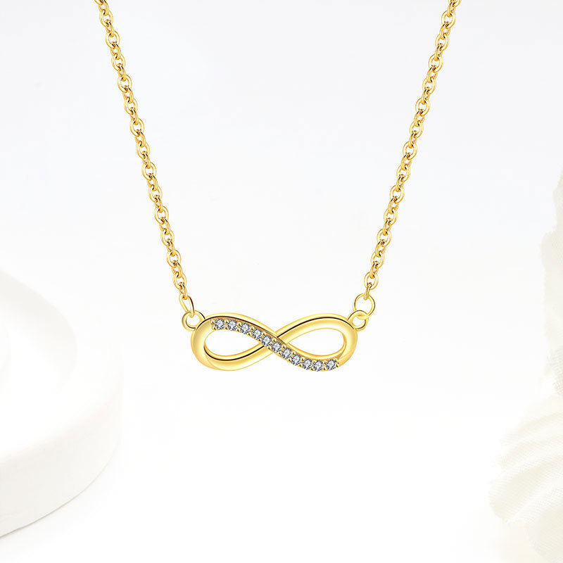 Clavicle Chain Bracelet Zircon 8-shaped Earrings Jewelry