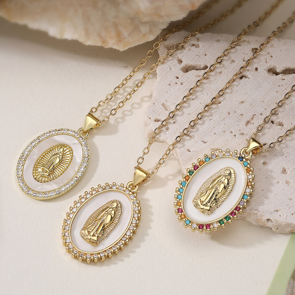 Geometric Zirconia Pendant Necklace
